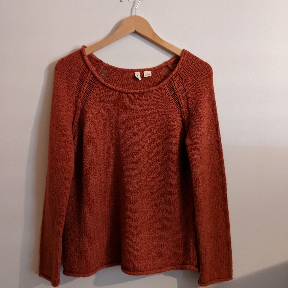 Anthropologie Moth | Burnt Orange Sweater SZ Small